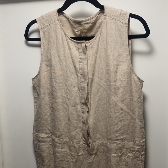 Eileen Fisher Organic Linen Round Neck Jumpsuit - Picture 2 of 10